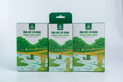 Ống Hút Cỏ Bàng GREENLIFE - Túi 300 ống - Size 20cm 3 ống hút cỏ bàng