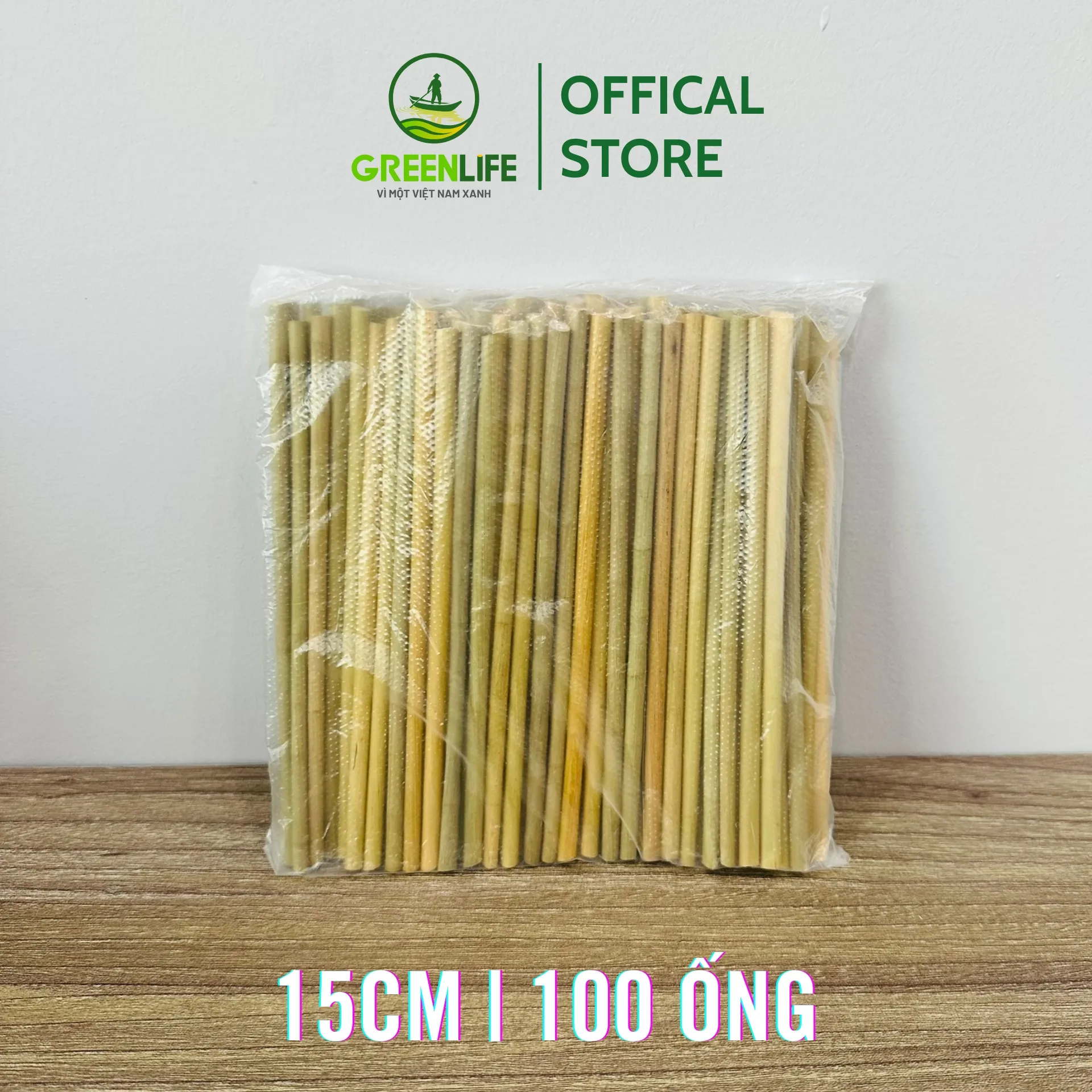 20_11zon Ống Hút Cỏ Bàng GREENLIFE - Túi 100 ống - Size 15cm - Ảnh 1